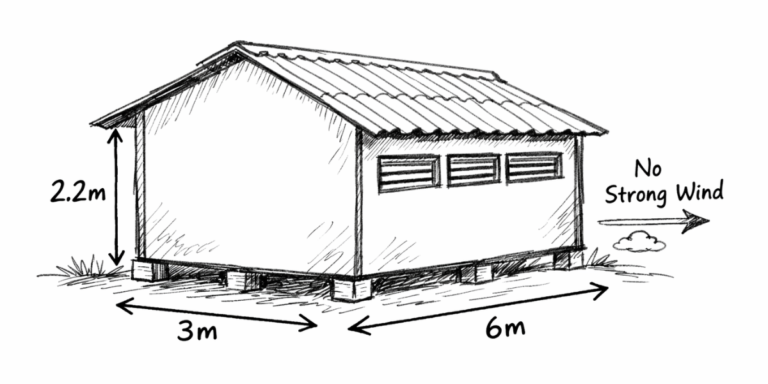 Modern Poultry House Plan for 100 Birds in Kenya